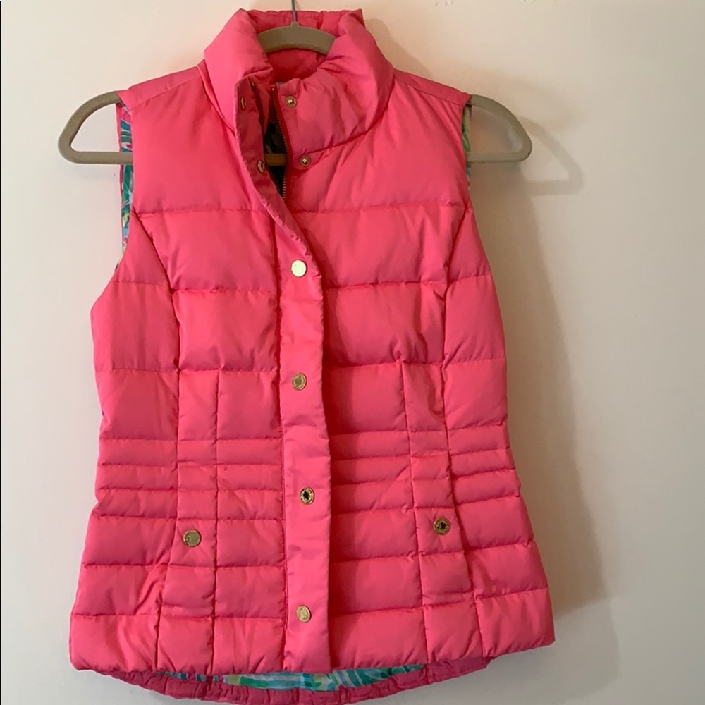 Pink Lilly Pulitzer down vest